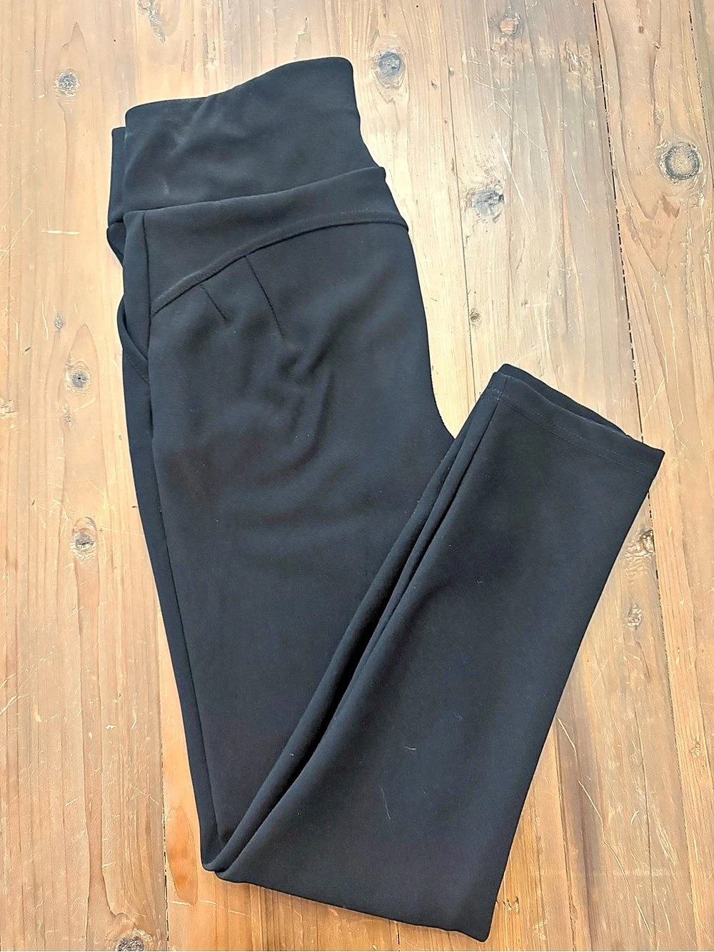 Shosho Black Crossover High Waist Pull On Skinny Pants Size L